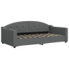 Lit de jour avec gigogne et matelas gris foncé 90x190 cm tissu 