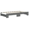 Lit de jour avec gigogne et matelas gris foncé 90x190 cm tissu 