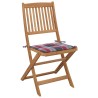 Chaises pliables de jardin lot de 8 avec coussins Bois d'acacia 