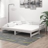 Lit coulissant 2x(90x200) cm Blanc Bois de pin massif 