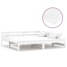 Lit coulissant 2x(90x200) cm Blanc Bois de pin massif 