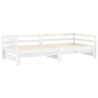 Lit coulissant 2x(90x200) cm Blanc Bois de pin massif 