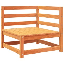 Salon de jardin 7 pcs cire marron bois de pin massif 