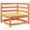 Salon de jardin 7 pcs cire marron bois de pin massif 