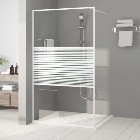 Paroi de douche Blanc 115x195 cm Verre ESG transparent 