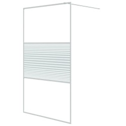 Paroi de douche Blanc 115x195 cm Verre ESG transparent 