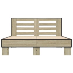 Cadre de lit sans matelas chêne sonoma 135x190 cm 