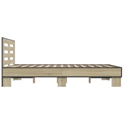 Cadre de lit sans matelas chêne sonoma 135x190 cm 