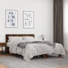 Cadre de lit sans matelas chêne fumé 135x190 cm 