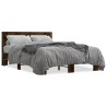 Cadre de lit sans matelas chêne fumé 135x190 cm 
