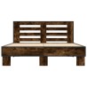 Cadre de lit sans matelas chêne fumé 135x190 cm 