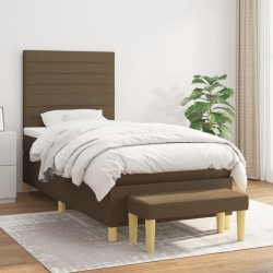 Sommier à lattes de lit avec matelas Marron foncé 100x200 cm 