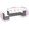 Salon de jardin avec coussins 6 pcs beige résine tressée 