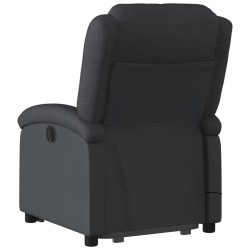 Fauteuil inclinable de massage électrique noir cuir véritable 