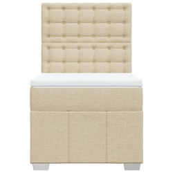 Sommier à lattes de lit avec matelas Crème 100x200 cm Tissu 