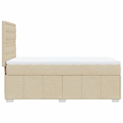 Sommier à lattes de lit avec matelas Crème 100x200 cm Tissu 