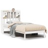 Lit bibliothèque sans matelas blanc 75x190cm bois de pin massif 