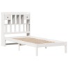 Lit bibliothèque sans matelas blanc 75x190cm bois de pin massif 