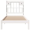 Lit bibliothèque sans matelas blanc 75x190cm bois de pin massif 