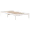 Lit bibliothèque sans matelas blanc 75x190cm bois de pin massif 