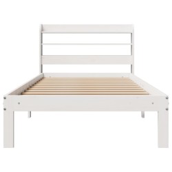Cadre de lit avec tête de lit sans matelas blanc 90x190 cm 
