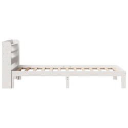 Cadre de lit avec tête de lit sans matelas blanc 90x190 cm 