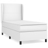 Sommier à lattes de lit avec matelas Blanc 90x190 cm Similicuir 