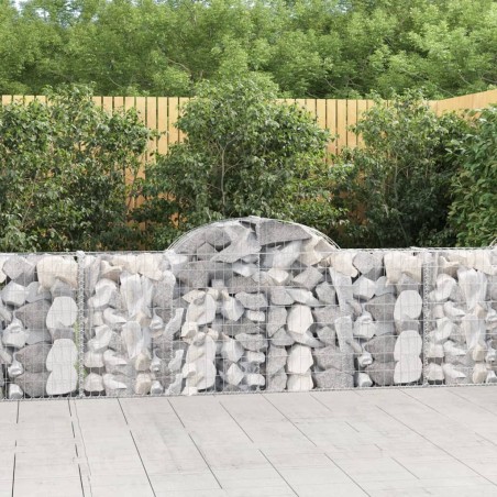 Paniers à gabions arqués 7 pcs 200x30x80/100 cm Fer galvanisé 