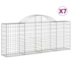 Paniers à gabions arqués 7 pcs 200x30x80/100 cm Fer galvanisé 