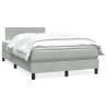 Sommier à lattes de lit et matelas gris clair 120x220cm velours 