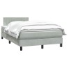 Sommier à lattes de lit et matelas gris clair 120x220cm velours 