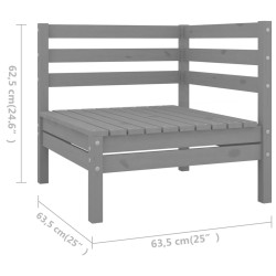 Salon de jardin 8 pcs Bois de pin massif Gris 
