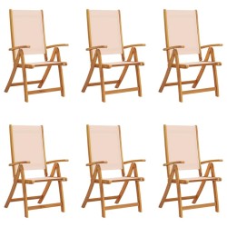 Chaises pliables de jardin lot de 6 bois d'acacia et textilène 