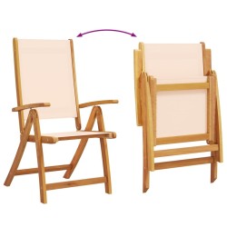 Chaises pliables de jardin lot de 6 bois d'acacia et textilène 