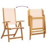 Chaises pliables de jardin lot de 6 bois d'acacia et textilène 