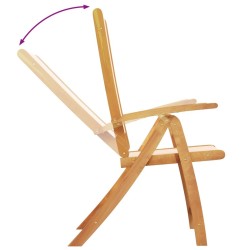 Chaises pliables de jardin lot de 6 bois d'acacia et textilène 
