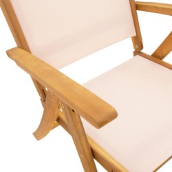 Chaises pliables de jardin lot de 6 bois d'acacia et textilène 