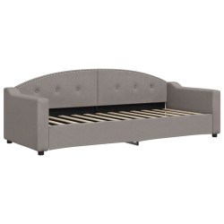 Lit de jour avec gigogne et matelas taupe 80x200 cm tissu 