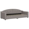 Lit de jour avec gigogne et matelas taupe 80x200 cm tissu 