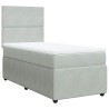Sommier à lattes de lit et matelas Gris clair 100x200cm Velours 