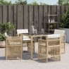 Chaises de jardin avec coussins lot de 4 beige résine tressée 
