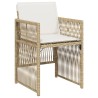Chaises de jardin avec coussins lot de 4 beige résine tressée 