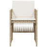 Chaises de jardin avec coussins lot de 4 beige résine tressée 