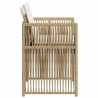 Chaises de jardin avec coussins lot de 4 beige résine tressée 