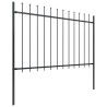 Clôture de jardin avec dessus en lance Acier 10,2 x 1,2 m Noir 