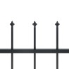Clôture de jardin avec dessus en lance Acier 10,2 x 1,2 m Noir 