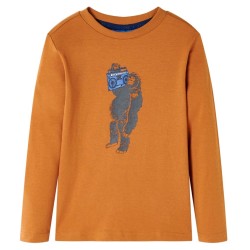T-shirt enfants à manches longues ocre foncé 140 