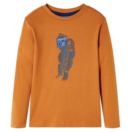 T-shirt enfants à manches longues ocre foncé 140 