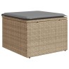 Salon de jardin avec coussins 6 pcs beige résine tressée 