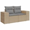 Salon de jardin avec coussins 6 pcs beige résine tressée 